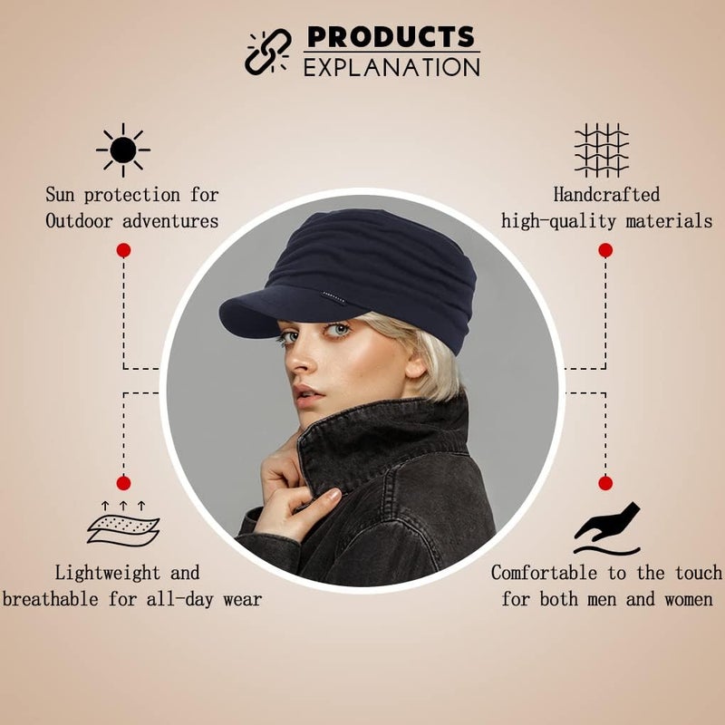 Ruphedy Newsboy Cap for Women Summer Chemo Headwear Hair Loss Cancer Hat with Brim - Image 5